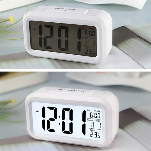 ประเภทอุณหภูมิ Lazy Snooze Alarm ปิดเสียงนาฬิกาอิเล็กทรอนิกส์ Backlit, Battery(White), Battery(Green), Battery(Black), Battery(Blue), Battery(Rose Red)