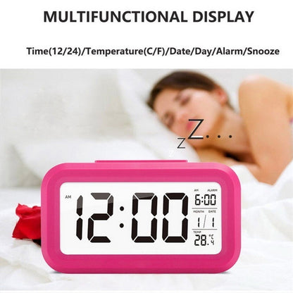 ประเภทอุณหภูมิ Lazy Snooze Alarm ปิดเสียงนาฬิกาอิเล็กทรอนิกส์ Backlit, Battery(White), Battery(Green), Battery(Black), Battery(Blue), Battery(Rose Red)