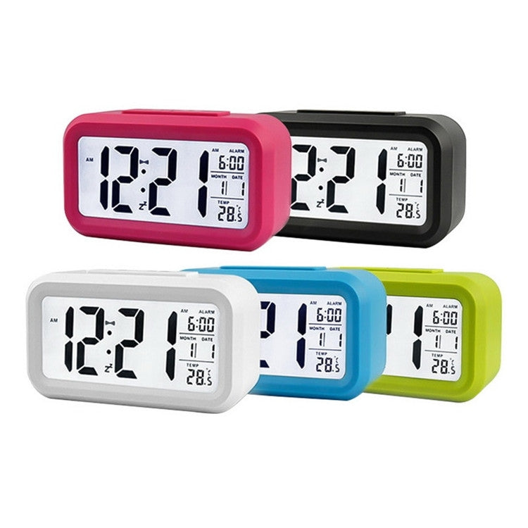 ประเภทอุณหภูมิ Lazy Snooze Alarm ปิดเสียงนาฬิกาอิเล็กทรอนิกส์ Backlit, Battery(White), Battery(Green), Battery(Black), Battery(Blue), Battery(Rose Red)