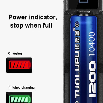 10 ชิ้น USB 18650 แบตเตอรี่ ที่ใส่ช่องเดียวที่ชาร์จพร้อมฟังก์ชั่นไฟฉาย