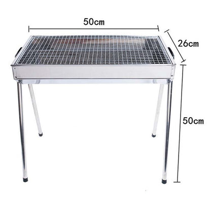 HZ-003 เตาย่างบาร์บีคิวกลางแจ้งแบบพกพาเตาสแตนเลสที่ใช้ในครัวเรือนชั้นวางบาร์บีคิวถ่าน, M, L