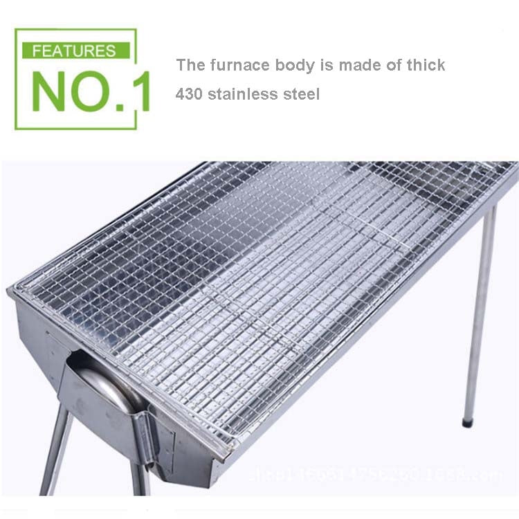 HZ-003 เตาย่างบาร์บีคิวกลางแจ้งแบบพกพาเตาสแตนเลสที่ใช้ในครัวเรือนชั้นวางบาร์บีคิวถ่าน, M, L