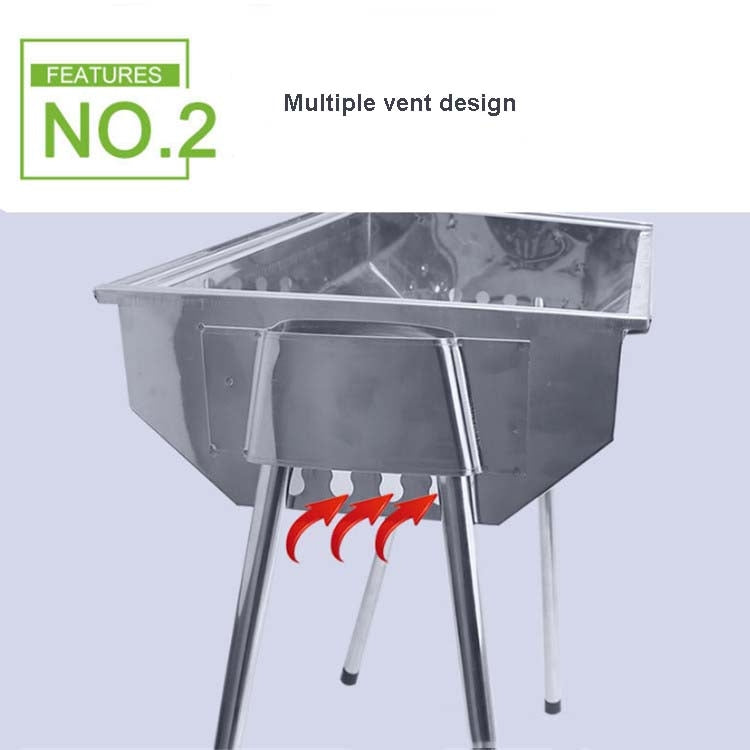 HZ-003 เตาย่างบาร์บีคิวกลางแจ้งแบบพกพาเตาสแตนเลสที่ใช้ในครัวเรือนชั้นวางบาร์บีคิวถ่าน, M, L