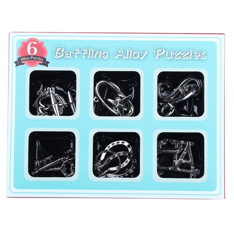 6 ชิ้น / ชุดเมจิกล็อคโลหะผสมสังกะสีพัฒนาสมองปริศนาล็อคของเล่น, 6 PCS / Set Puzzles Lock