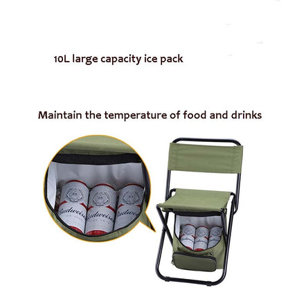 เก้าอี้พับกลางแจ้งพร้อมถุงเก็บของและพนักพิงและฟังก์ชั่นรักษาความร้อน, Outdoor Folding Chair