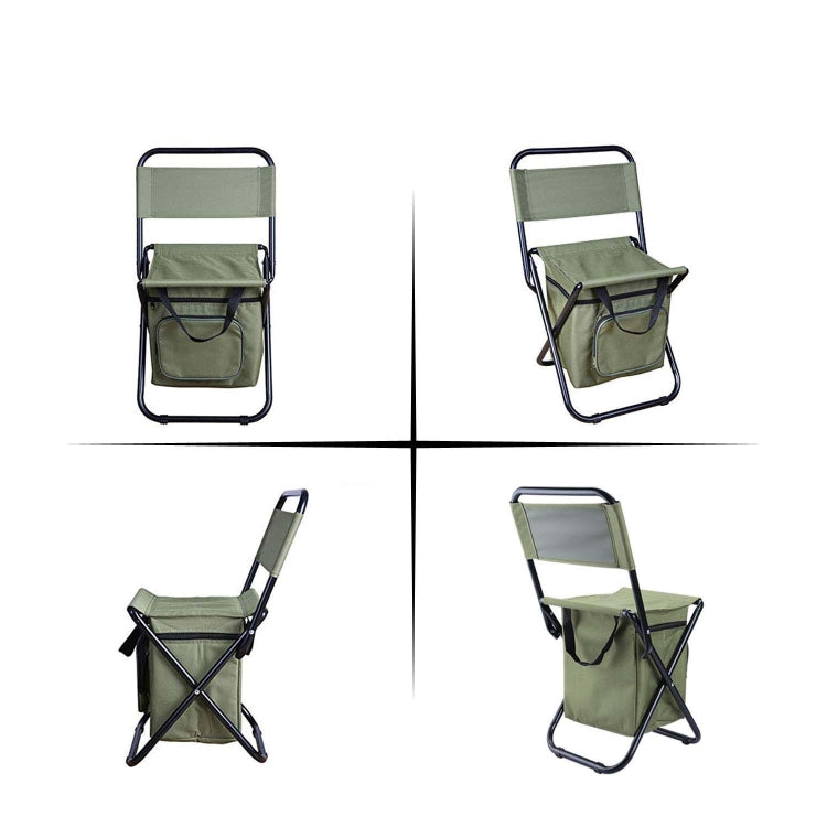 เก้าอี้พับกลางแจ้งพร้อมถุงเก็บของและพนักพิงและฟังก์ชั่นรักษาความร้อน, Outdoor Folding Chair