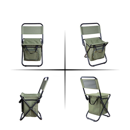 เก้าอี้พับกลางแจ้งพร้อมถุงเก็บของและพนักพิงและฟังก์ชั่นรักษาความร้อน, Outdoor Folding Chair
