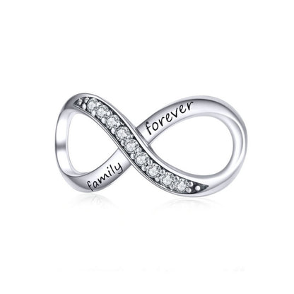 925 เงินสเตอร์ลิง Infinity Family Forever Beaded สำหรับผู้หญิง DIY สร้อยข้อมือ, SCC1146
