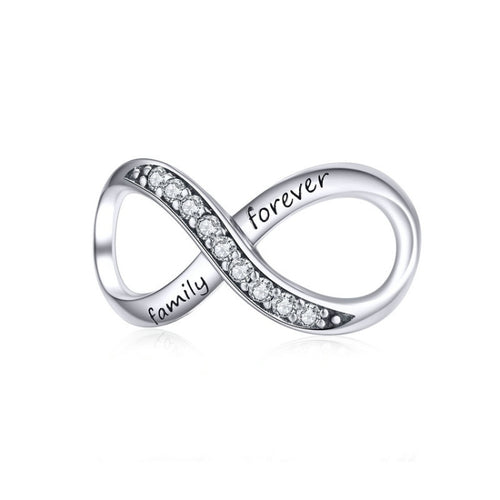925 เงินสเตอร์ลิง Infinity Family Forever Beaded สำหรับผู้หญิง DIY สร้อยข้อมือ, SCC1146