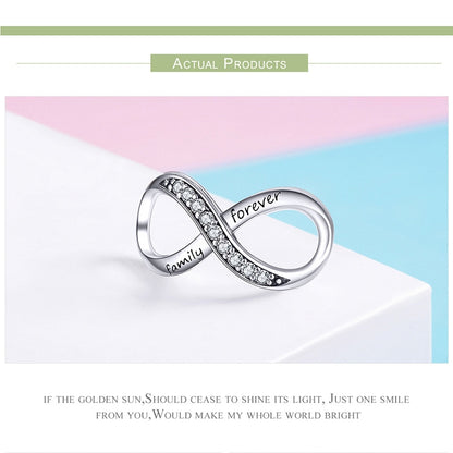 925 เงินสเตอร์ลิง Infinity Family Forever Beaded สำหรับผู้หญิง DIY สร้อยข้อมือ, SCC1146