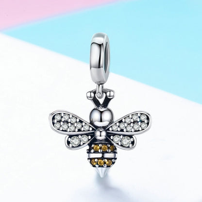 S925 เงินสเตอร์ลิง Bee Story Charm DIY สร้อยข้อมือลูกปัด, SCC821
