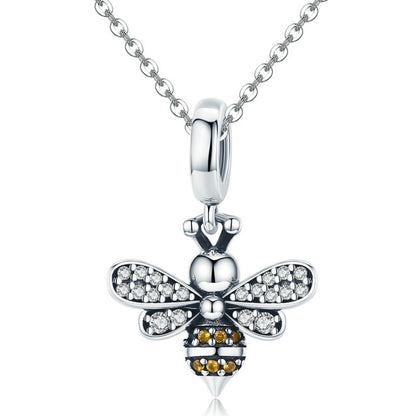 S925 เงินสเตอร์ลิง Bee Story Charm DIY สร้อยข้อมือลูกปัด, SCC821