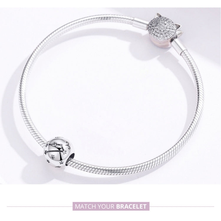 S925 เงินสเตอร์ลิงสิบสอง Constellation ลูกปัด DIY สร้อยข้อมือเครื่องประดับลูกปัดเงิน, Aries, Taurus, Gemini, Cancer, Leo, Virgo, Libra, Scorpio, Sagittarius, Capricorn, Aquarius, Pisces