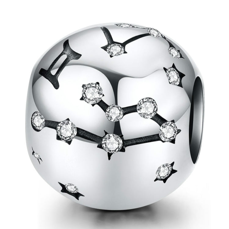 S925 เงินสเตอร์ลิงสิบสอง Constellation ลูกปัด DIY สร้อยข้อมือเครื่องประดับลูกปัดเงิน, Aries, Taurus, Gemini, Cancer, Leo, Virgo, Libra, Scorpio, Sagittarius, Capricorn, Aquarius, Pisces