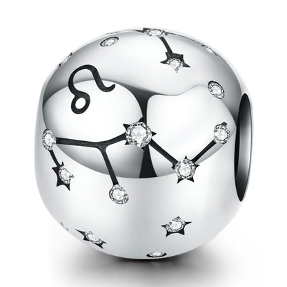 S925 เงินสเตอร์ลิงสิบสอง Constellation ลูกปัด DIY สร้อยข้อมือเครื่องประดับลูกปัดเงิน, Aries, Taurus, Gemini, Cancer, Leo, Virgo, Libra, Scorpio, Sagittarius, Capricorn, Aquarius, Pisces