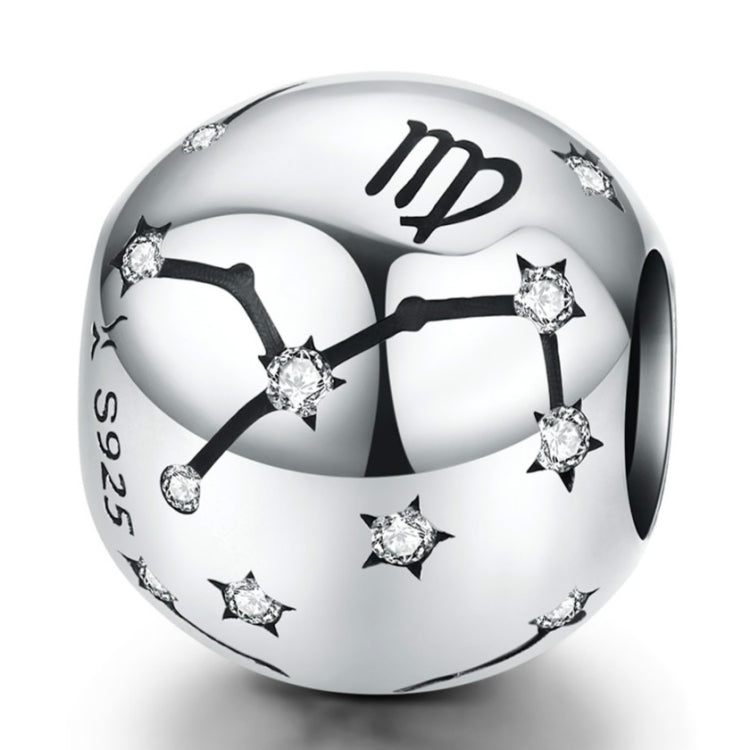 S925 เงินสเตอร์ลิงสิบสอง Constellation ลูกปัด DIY สร้อยข้อมือเครื่องประดับลูกปัดเงิน, Aries, Taurus, Gemini, Cancer, Leo, Virgo, Libra, Scorpio, Sagittarius, Capricorn, Aquarius, Pisces