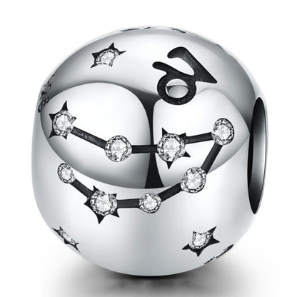 S925 เงินสเตอร์ลิงสิบสอง Constellation ลูกปัด DIY สร้อยข้อมือเครื่องประดับลูกปัดเงิน, Aries, Taurus, Gemini, Cancer, Leo, Virgo, Libra, Scorpio, Sagittarius, Capricorn, Aquarius, Pisces