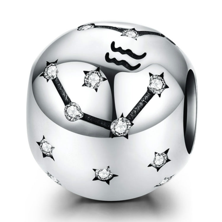 S925 เงินสเตอร์ลิงสิบสอง Constellation ลูกปัด DIY สร้อยข้อมือเครื่องประดับลูกปัดเงิน, Aries, Taurus, Gemini, Cancer, Leo, Virgo, Libra, Scorpio, Sagittarius, Capricorn, Aquarius, Pisces