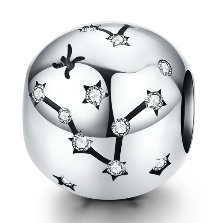 S925 เงินสเตอร์ลิงสิบสอง Constellation ลูกปัด DIY สร้อยข้อมือเครื่องประดับลูกปัดเงิน, Aries, Taurus, Gemini, Cancer, Leo, Virgo, Libra, Scorpio, Sagittarius, Capricorn, Aquarius, Pisces