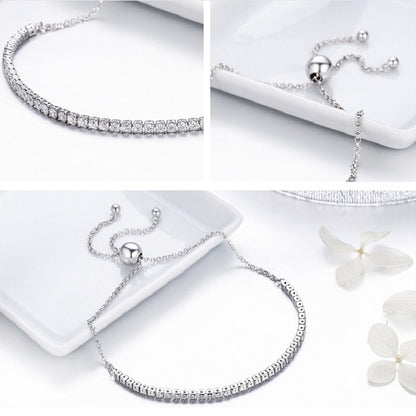 สร้อยข้อมือผู้หญิงสร้อยข้อมือเงินแท้ S925 ปรับได้, SCB029