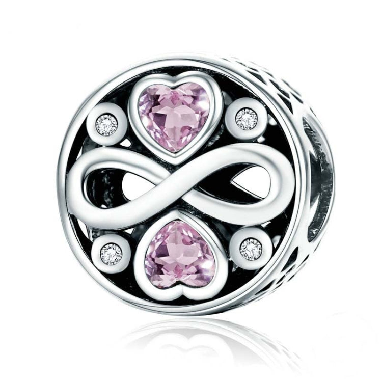 925 เงินสเตอร์ลิง Infinity Love หัวใจสีชมพูคริสตัลลูกปัด Charm สร้อยข้อมือเครื่องประดับ, SCC240