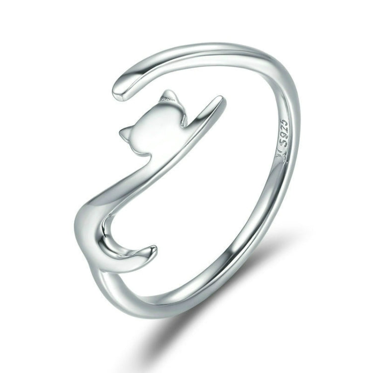 Naughty Cat Sterling Silver Ring แฟชั่นเปิดแหวน, SCR220-B, SCR220