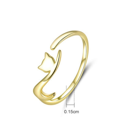 Naughty Cat Sterling Silver Ring แฟชั่นเปิดแหวน, SCR220-B, SCR220