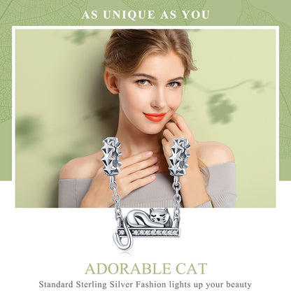 จี้เงินแท้ 925 จี้สร้อยคอแมวน่ารัก, SCC856