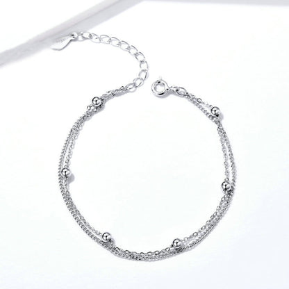 เงินสเตอร์ลิง S925 สร้อยข้อมือผู้หญิงเครื่องประดับ Platinum Plated เครื่องประดับสร้อยข้อมือเงิน, SCB131