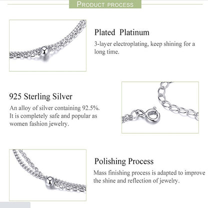 เงินสเตอร์ลิง S925 สร้อยข้อมือผู้หญิงเครื่องประดับ Platinum Plated เครื่องประดับสร้อยข้อมือเงิน, SCB131