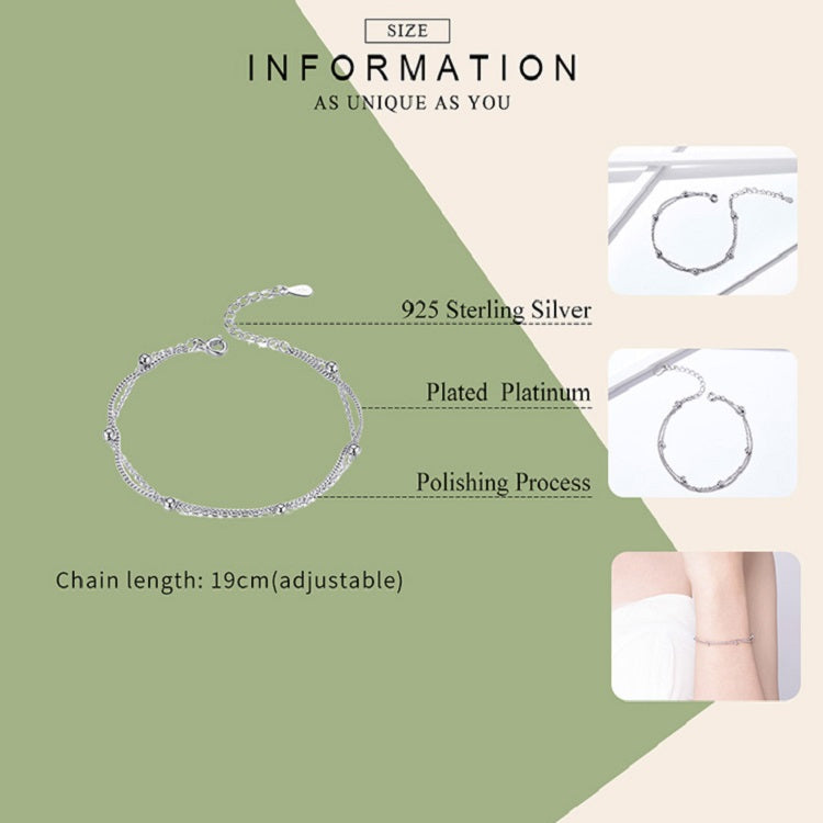 เงินสเตอร์ลิง S925 สร้อยข้อมือผู้หญิงเครื่องประดับ Platinum Plated เครื่องประดับสร้อยข้อมือเงิน, SCB131