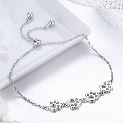 สร้อยข้อมือลายกรงเล็บสัตว์เลี้ยงน่ารัก S925 สร้อยข้อมือหยดน้ำสัตว์เงินสเตอร์ลิง, SCB096