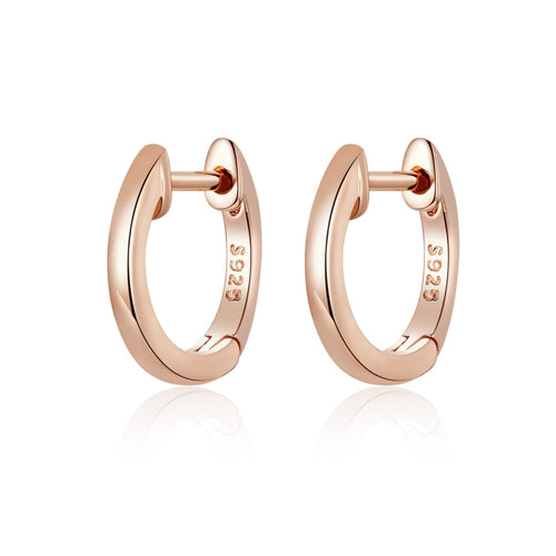 ต่างหูเรียบง่ายเงินสเตอร์ลิง S925 ต่างหูหูหัวเข็มขัด, Rose Gold, Silver, Gold