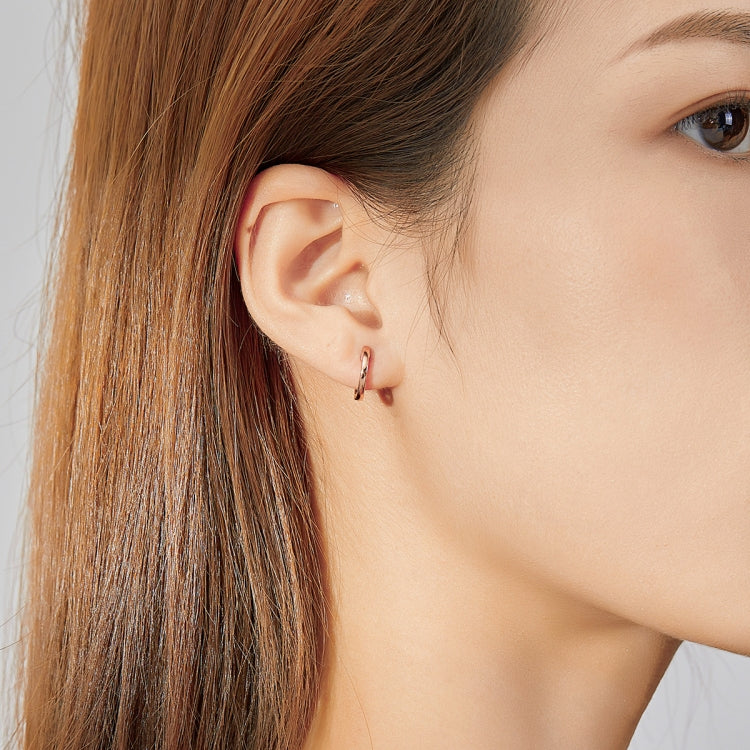 ต่างหูเรียบง่ายเงินสเตอร์ลิง S925 ต่างหูหูหัวเข็มขัด, Rose Gold, Silver, Gold