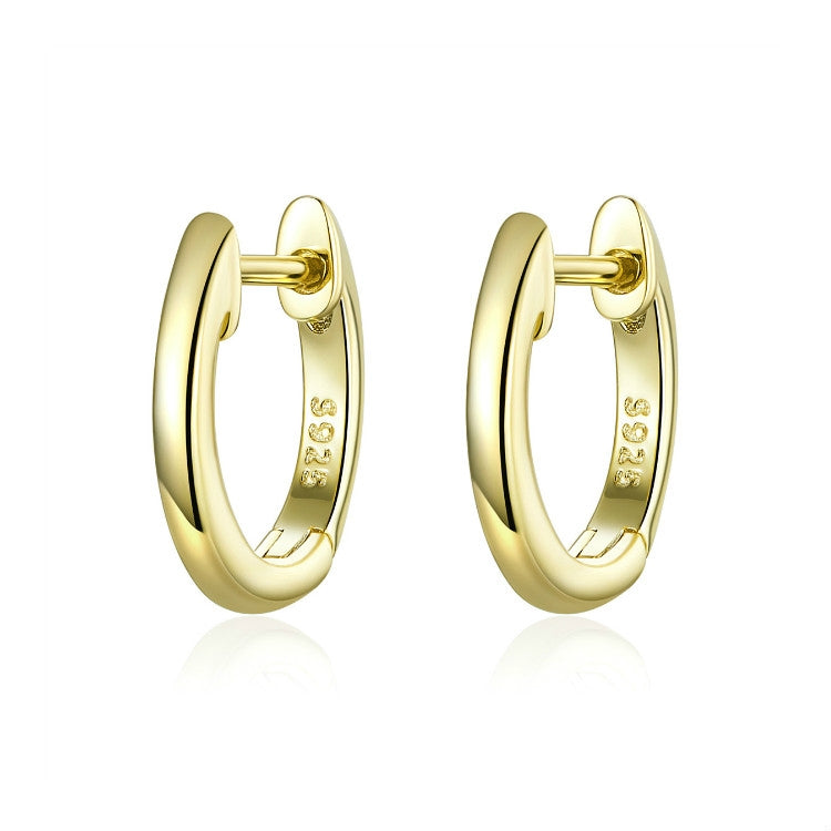 ต่างหูเรียบง่ายเงินสเตอร์ลิง S925 ต่างหูหูหัวเข็มขัด, Rose Gold, Silver, Gold