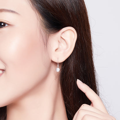 ต่างหูเงินแท้ S925 ต่างหูเพทายเรียบง่าย, SCE747