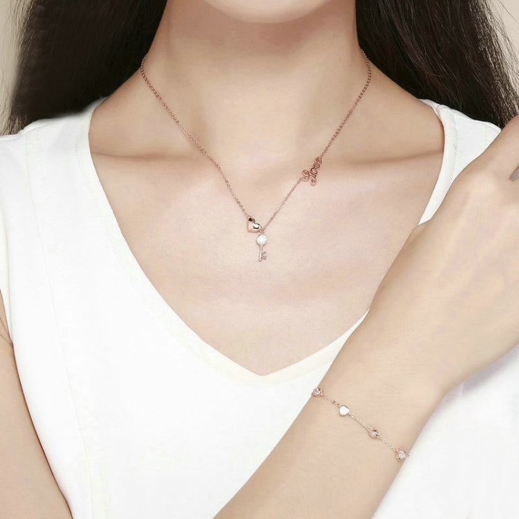 สร้อยข้อมือเพทายชุบทองกุหลาบ S925 สร้อยข้อมือหญิงเงินสเตอร์ลิง, SCB097