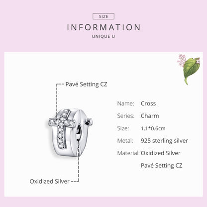 S925 เงินสเตอร์ลิง DIY บุคลิกภาพลูกปัดอุปกรณ์เสริมตำแหน่งข้ามหัวเข็มขัดลูกปัดเงิน