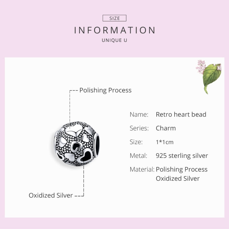 Vintage Love Beaded เงินสเตอร์ลิง S925 รอบลูกปัด DIY สร้อยข้อมือเครื่องประดับอุปกรณ์เสริม