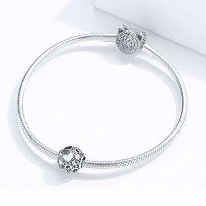 Vintage Love Beaded เงินสเตอร์ลิง S925 รอบลูกปัด DIY สร้อยข้อมือเครื่องประดับอุปกรณ์เสริม