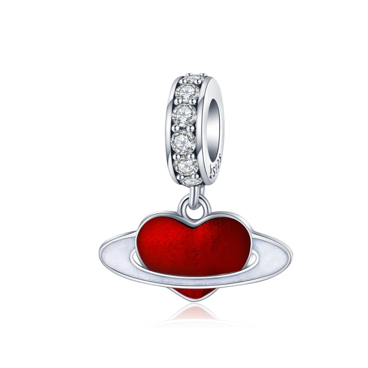 S925 จี้เงินสเตอร์ลิง Red Love Planet DIY สร้อยข้อมือเครื่องประดับอุปกรณ์เสริม