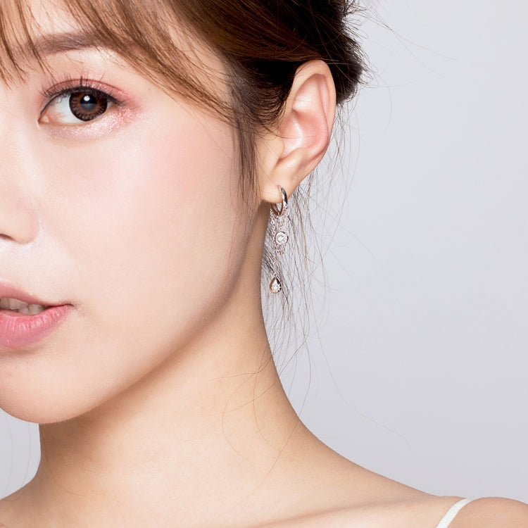 ต่างหูเงินสเตอร์ลิงเพทายพู่ต่างหูยาวS925 เครื่องประดับต่างหูสาว, SCE638