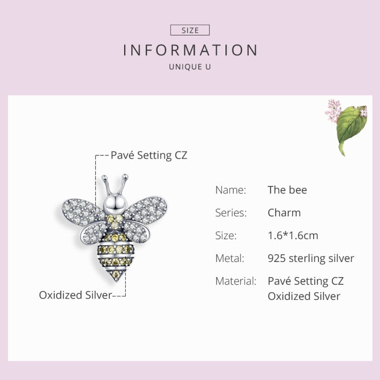 S925 เงินสเตอร์ลิงลูกปัด DIY Bee สร้อยข้อมือลูกปัดเครื่องประดับอุปกรณ์เสริม, SCC1194