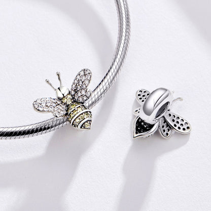 S925 เงินสเตอร์ลิงลูกปัด DIY Bee สร้อยข้อมือลูกปัดเครื่องประดับอุปกรณ์เสริม, SCC1194