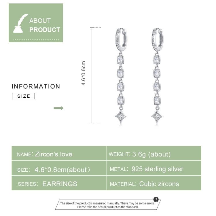 ต่างหูเพทาย ต่างหูเงินสเตอร์ลิง S925 ต่างหูชุบแพลทินัม, SCE583