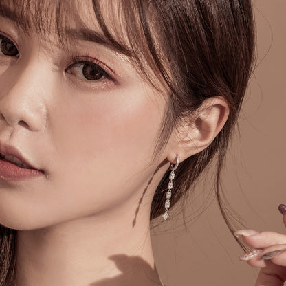 ต่างหูเพทาย ต่างหูเงินสเตอร์ลิง S925 ต่างหูชุบแพลทินัม, SCE583