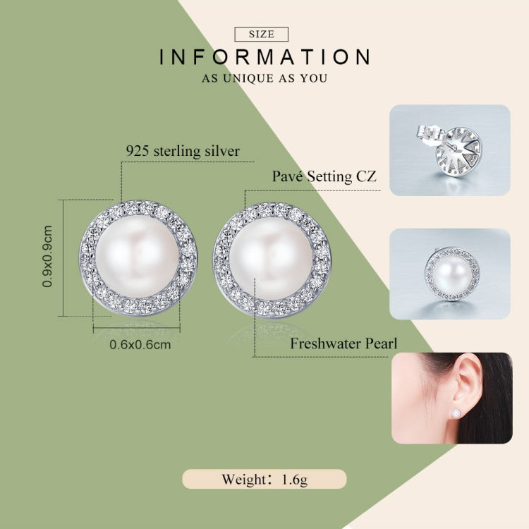 Simple Pearl Diamond Ladies ต่างหูอารมณ์ S925 ต่างหูเงินสเตอร์ลิง, SCE122