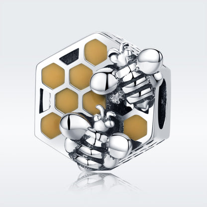 DIY สร้อยข้อมือลูกปัด S925 เงินสเตอร์ลิงส่วนบุคคล Bee Hive Bead อุปกรณ์เสริม