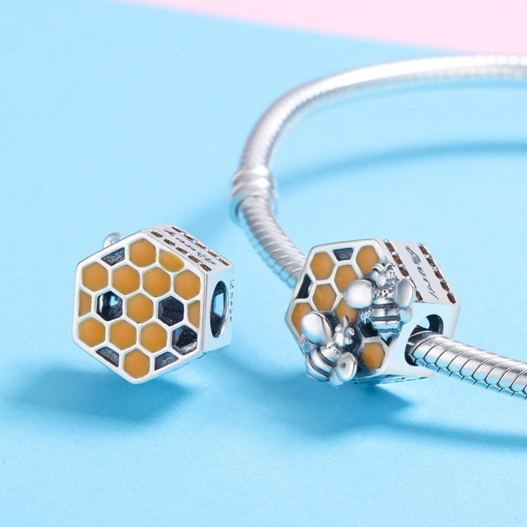 DIY สร้อยข้อมือลูกปัด S925 เงินสเตอร์ลิงส่วนบุคคล Bee Hive Bead อุปกรณ์เสริม