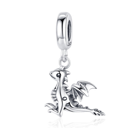 S925 จี้เงินสเตอร์ลิง Drogon ไดโนเสาร์ Charm สร้อยข้อมือ DIY อุปกรณ์เสริม, SCC1322